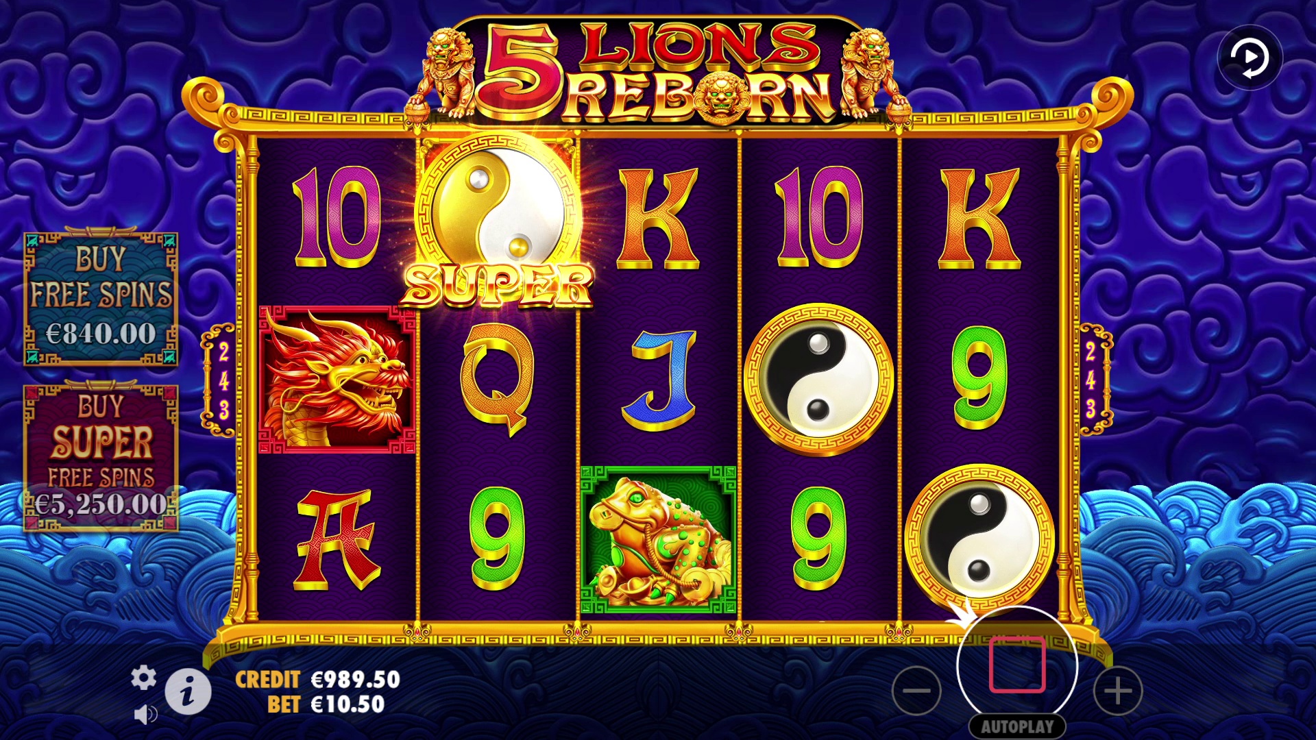 5 Lions Reborn - screenshot with slot description 4